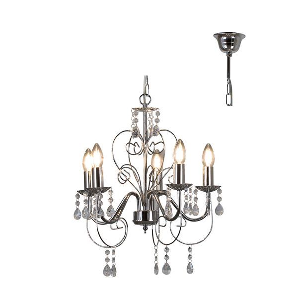 Eurolux chrome chandelier, front view