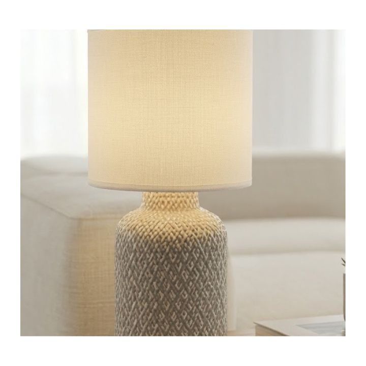 Eurolux white table lamp, front view