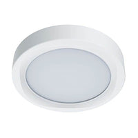 Eurolux white ceiling light installed and lit