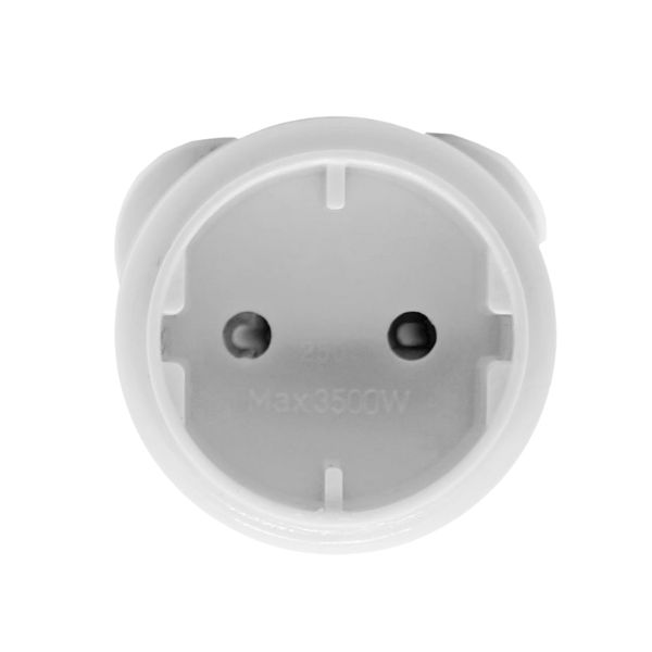 Eurolux white electrical plug cap, front view