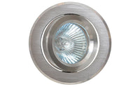 Eurolux brushed aluminium downlight, front view