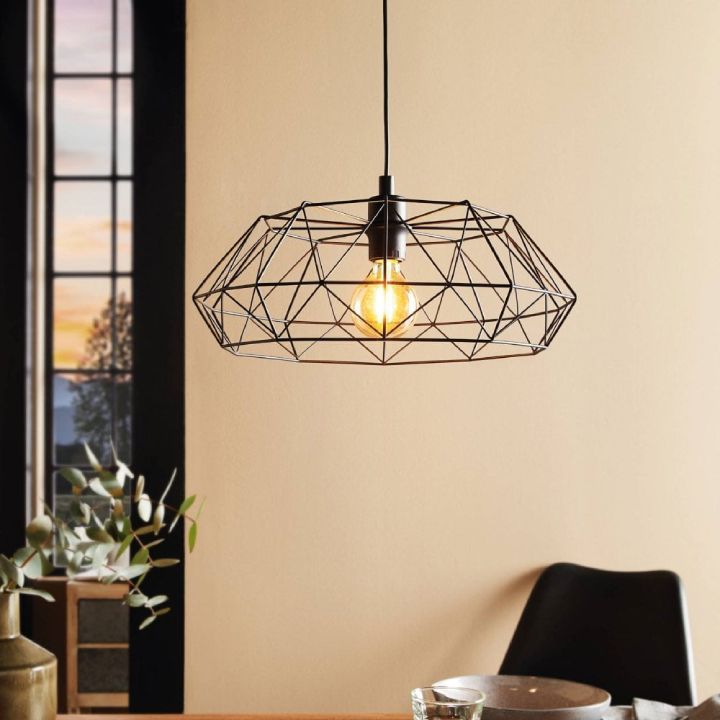 Close-up detail of the Eurolux black pendant light