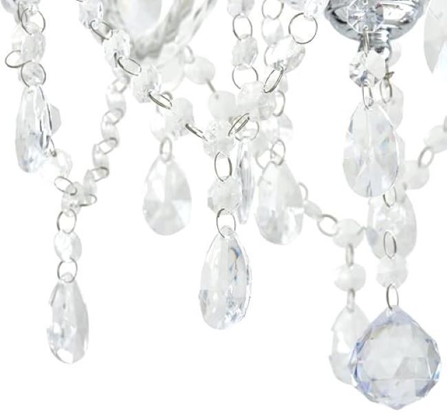 Radiant clear chandelier shown in its packaging