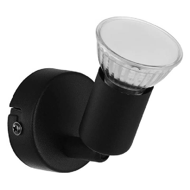 Close-up detail of the Eurolux black downlight
