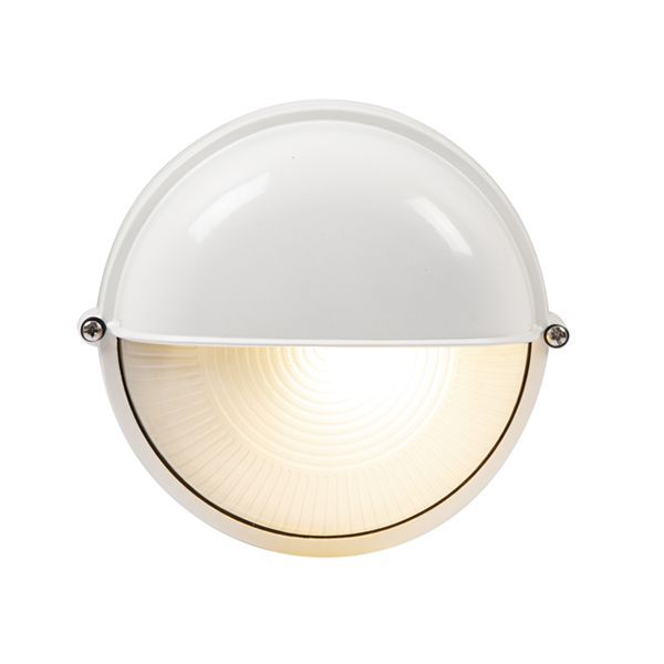 Eurolux white bulkhead light, front view