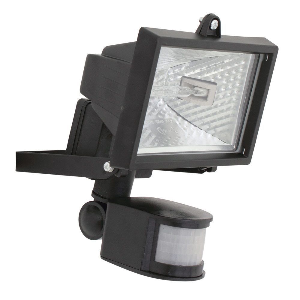 Eurolux black floodlight, front view
