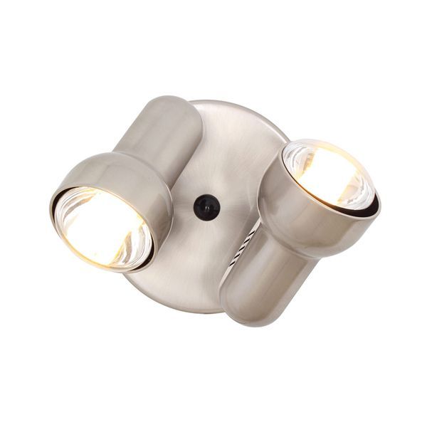 Eurolux satin chrome floodlight, front view