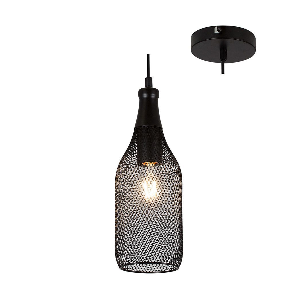 Eurolux black pendant light, front view