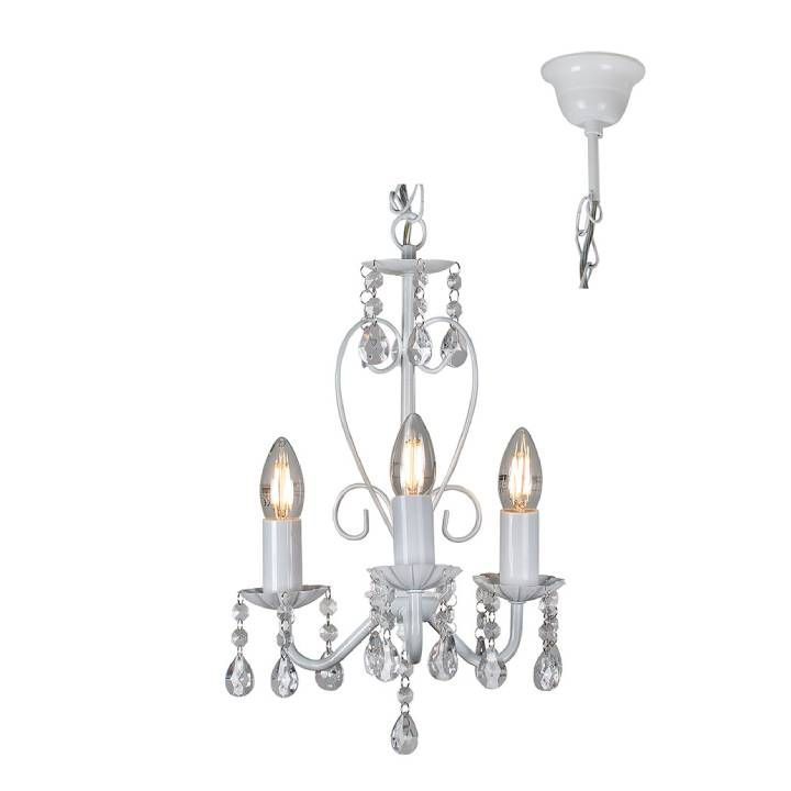 Close-up detail of the Eurolux white chandelier