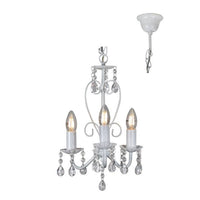 Close-up detail of the Eurolux white chandelier