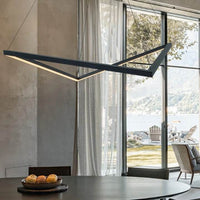 Eurolux black pendant light installed and lit