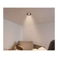 Eurolux gun metal downlight shown in its packaging