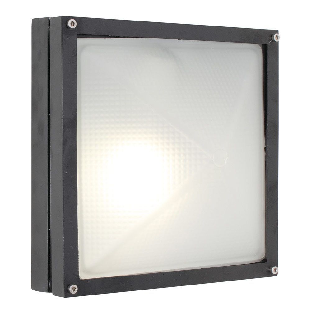 Eurolux black bulkhead light, front view