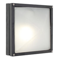 Eurolux black bulkhead light, front view