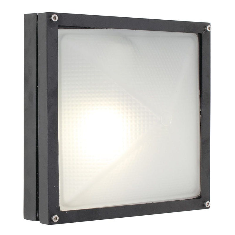 Eurolux black bulkhead light, front view