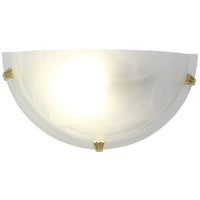 Eurolux polished brass wall light, front view