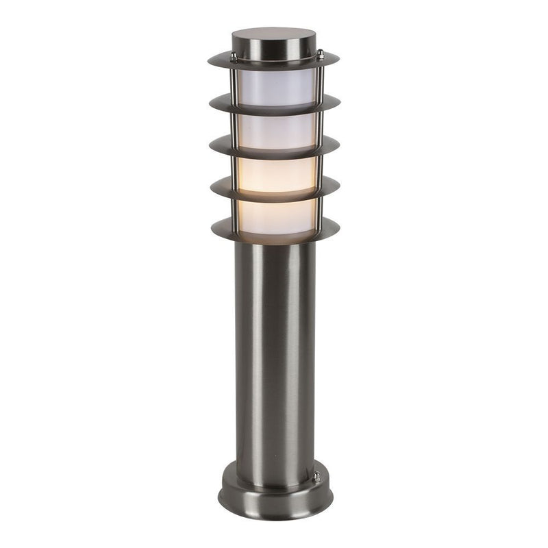 Eurolux satin chrome garden light, front view