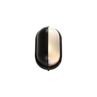 Eurolux black bulkhead light installed and lit