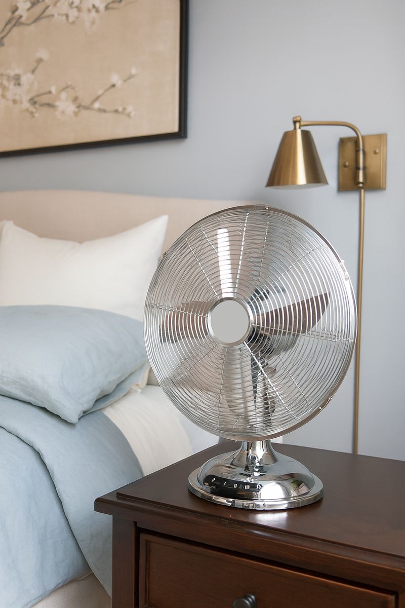 Eurolux antique copper or silver fan, alternate angle