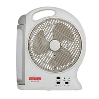 Eurolux white fan shown in its packaging