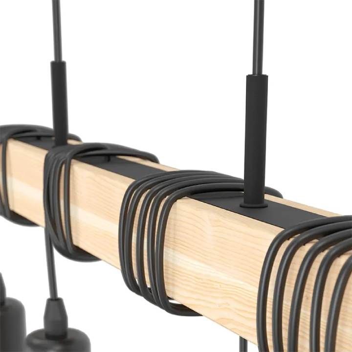 Close-up detail of the Eurolux black & brown pendant light