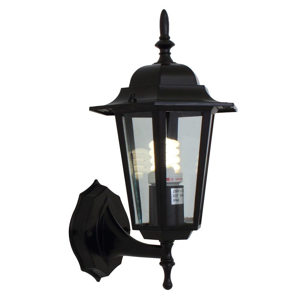 Eurolux black wall light, front view