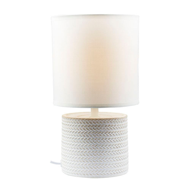 Eurolux white with white shade table lamp, front view