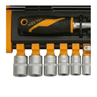 Close-up detail of the Tolsen socket set