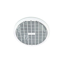 Radiant white ceiling fan, front view
