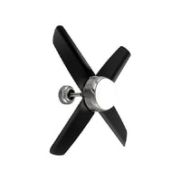 Radiant ceiling fan installed and lit