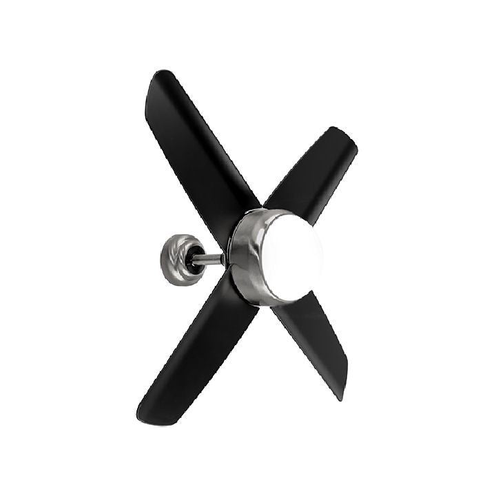 Radiant ceiling fan installed and lit