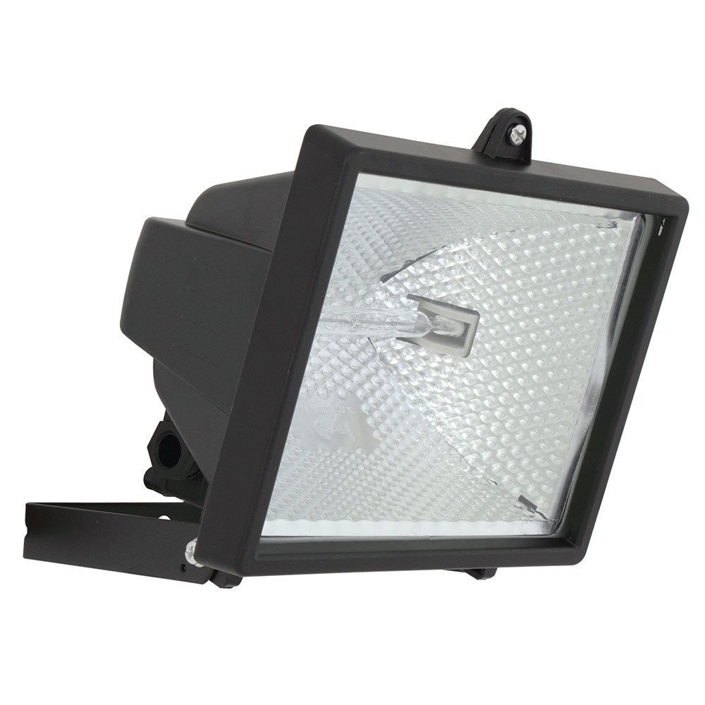 Eurolux black floodlight, front view