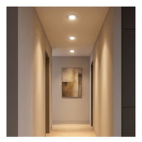 Close-up detail of the Eurolux satin chrome downlight