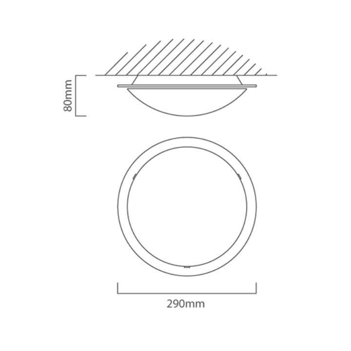 Eurolux ceiling light dimensions diagram