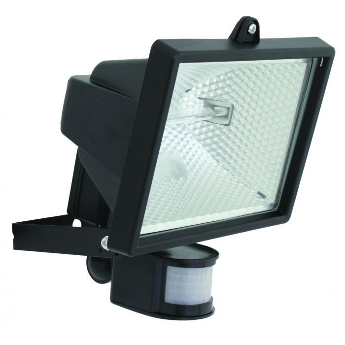 Eurolux black floodlight, front view