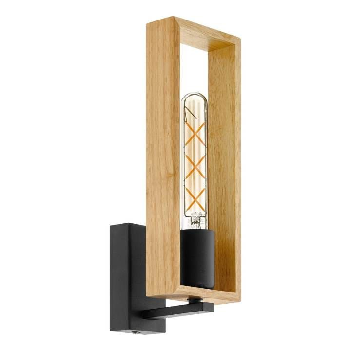Eurolux black & brown wall light, front view