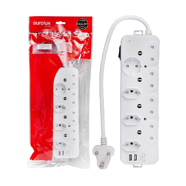 Eurolux extension cord shown in its packaging