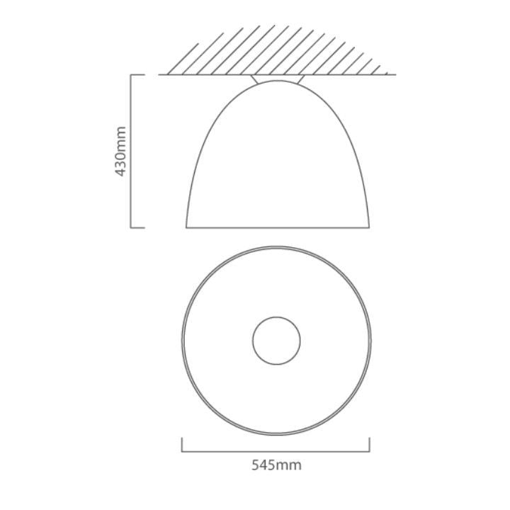 Eurolux ceiling light dimensions diagram
