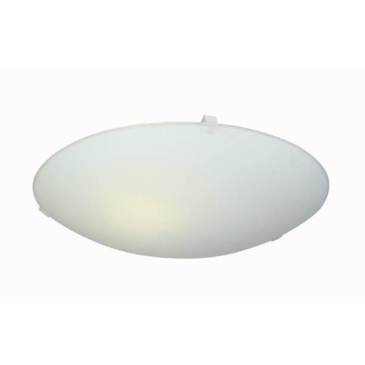 Eurolux white ceiling light installed and lit