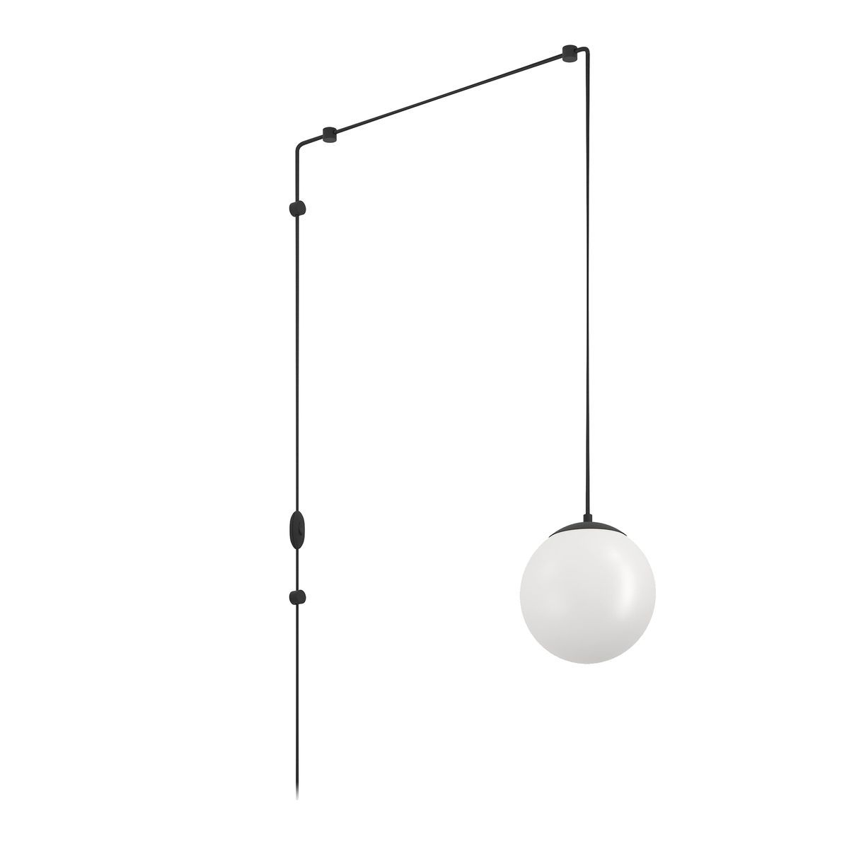 Eurolux black pendant light, front view