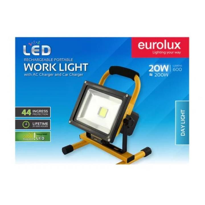 Eurolux black / yellow work light installed and lit
