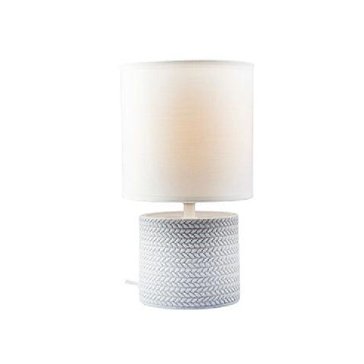 Eurolux grey table lamp shown in its packaging