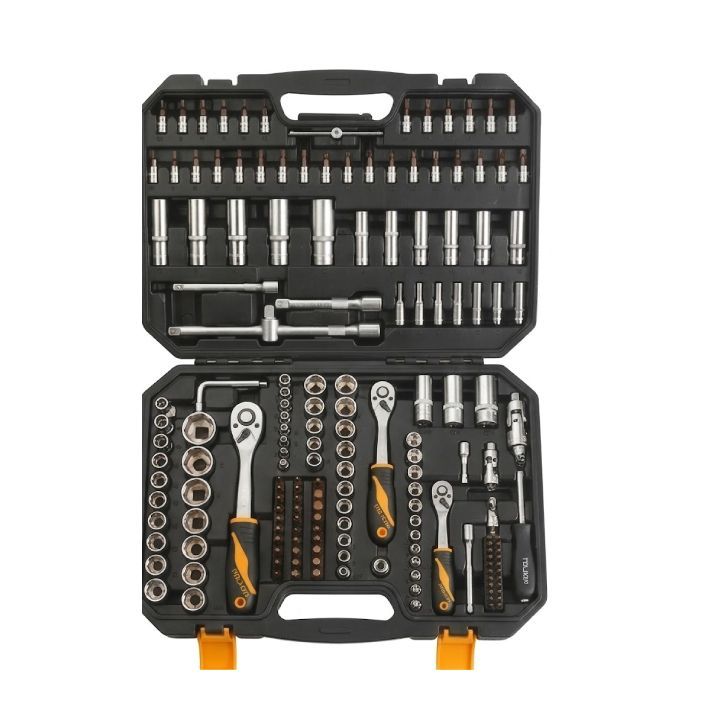 Close-up detail of the Tolsen socket set