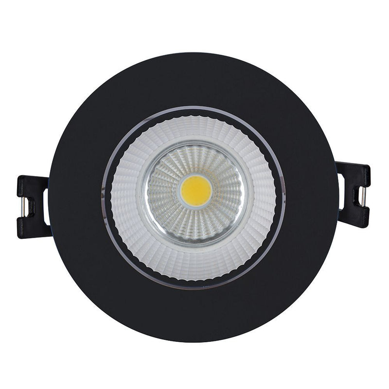 Eurolux black downlight, front view