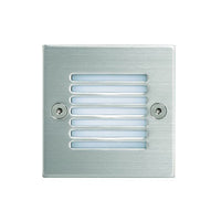 Radiant stainless steel ground light, front view