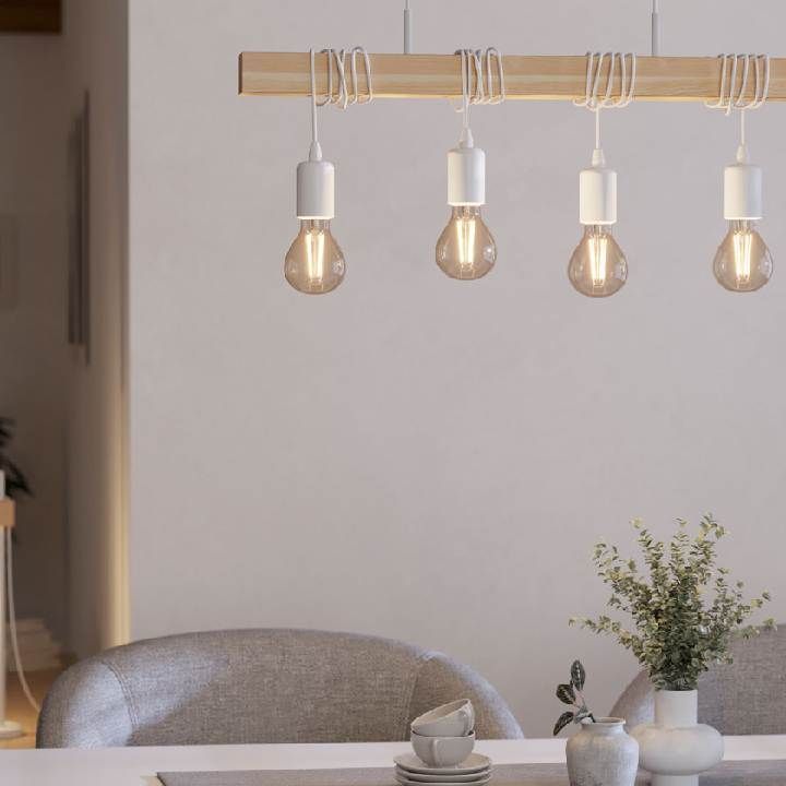 Eurolux white & brown pendant light shown in its packaging