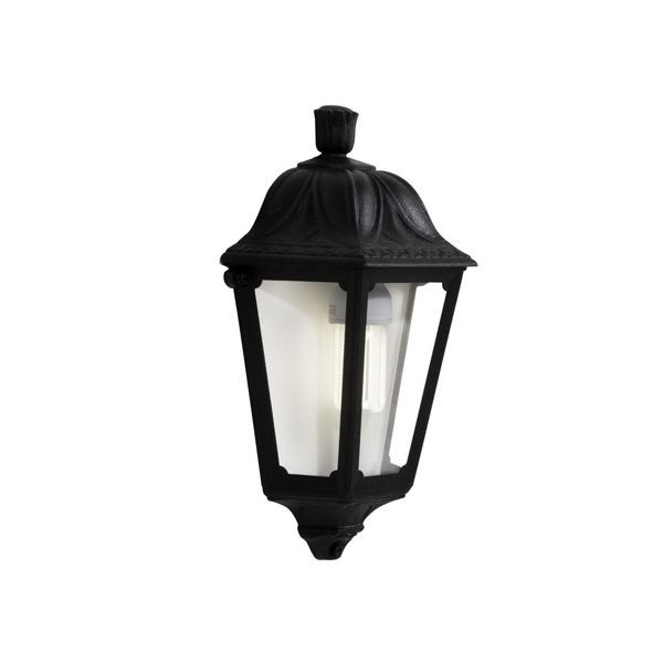 Eurolux black wall light, front view