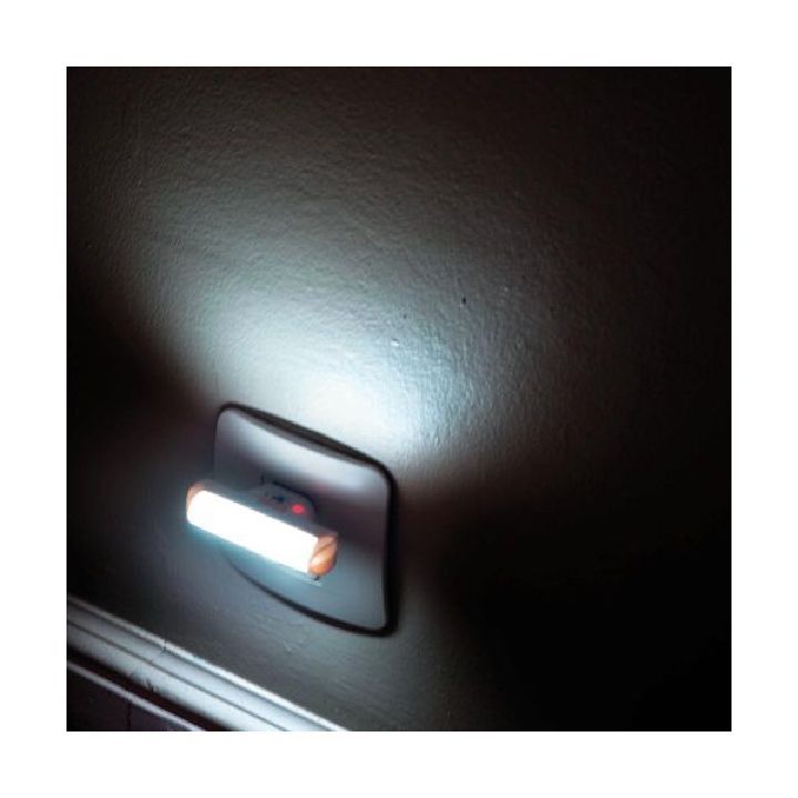 Close-up detail of the Eurolux white emergency light