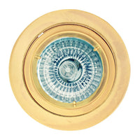 Eurolux satin brass downlight, front view