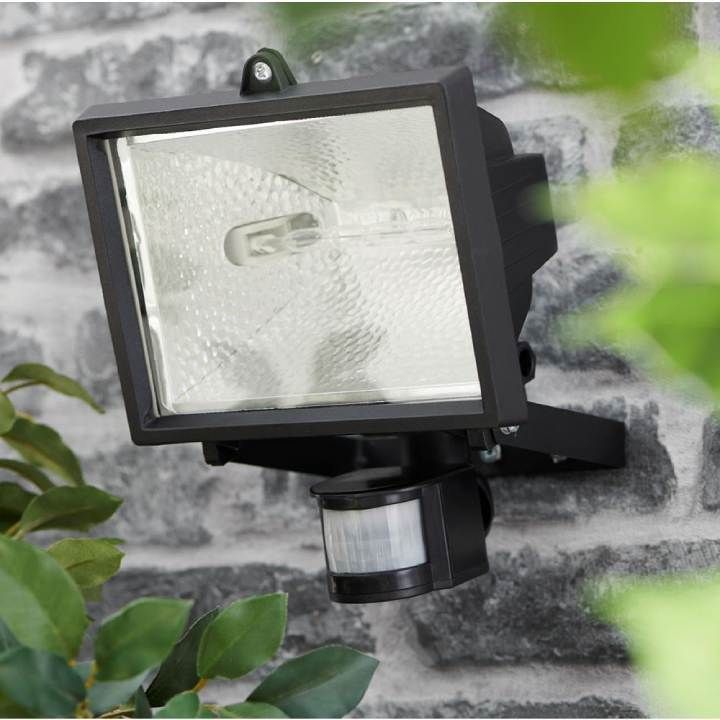 Eurolux black floodlight shown in its packaging
